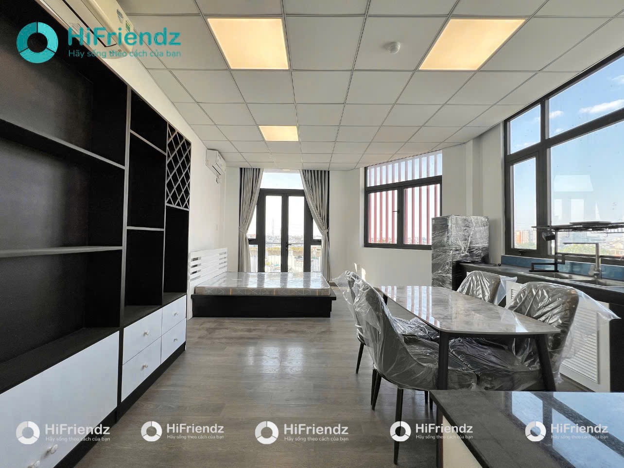 Chung cư mini 1 phòng ngủ 50m2 ban công lớn, cửa sổ quanh phòng view 360 ở Nơ Trang Long, Bình Thạnh