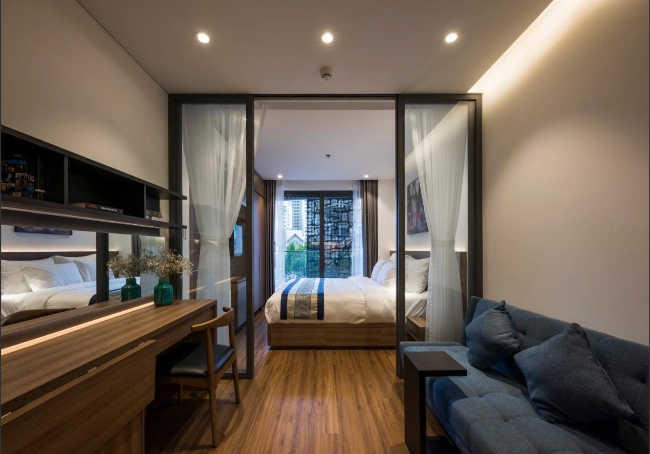 CĂN HỘ 1 PHÒNG NGỦ CAO CẤP BAN CÔNG CÓ HỒ BƠI TIẾP TÂN Ở TRƯƠNG QUỐC DUNG